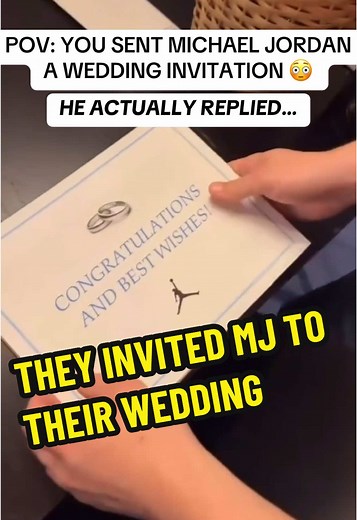 They invited Michael Jordan to their wedding and he RESPONDED 😱 @Sneakerresellx 🔌 #michaeljordan #wedding #weddingtiktok #sneakers #fashion #sneakerhead #bride #explore #wholesome #fyp