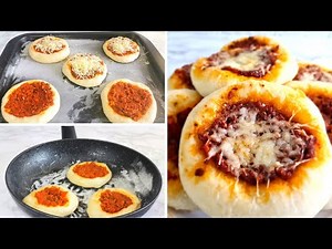 MINI PIZZA MAISON ! A LA POELE OU AU FOUR! RECETTE FACILE ET RAPIDE SALÉ !