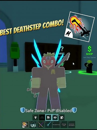BEST DEATHSTEP COMBO!🔥 #roblox #comboes #viral #bloxfruits #minicombo #gaming #dough #pvp #showcase