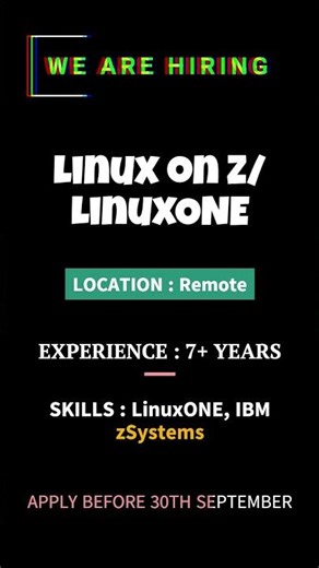 Linux on Z/LinuxONE deployer #jobs #opening #job #softwaredeveloper