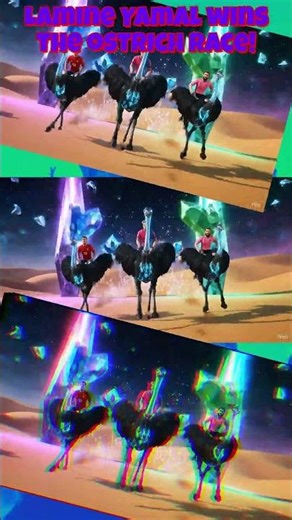 Magical Ostriches in a Fantasy Desert! 🪄🦩✨ #shorts #football