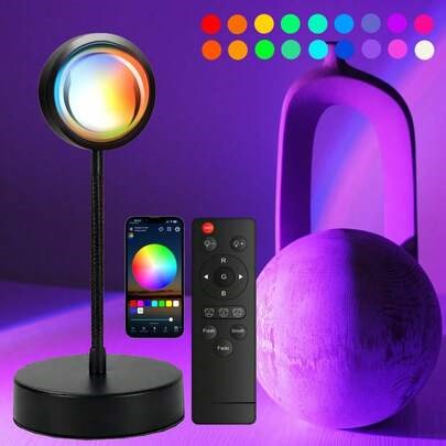 Sunset Lamp Projector Led Lights For Bedroom Night Light RGB Lights Sun Sunlight Sunrise Lamp 10w 360° Rotation Mood Lighting Home/Room Decor Christmas Valentine's Day Mother's Day Gifts For Women,Tabletop | SHEIN
