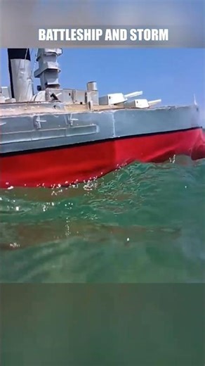 Cardboard ship in action, DIY battleship model caught in storm #cardboardship #rcships #ships