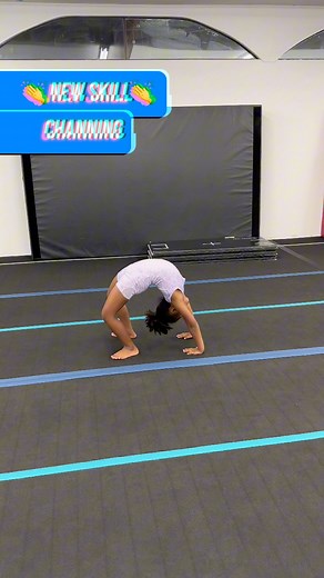 Channing from the silver class with standing backbend to kickover! Awesome job and keep up the hard work! #gymnastics #newskill #tumbling #backbend #kickover | Hangtime TNT Gymnastics