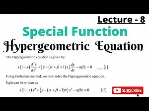 Hypergeometric Equation , Special Function