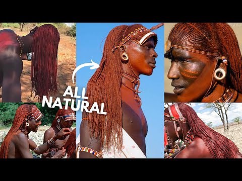 Natural WAIST LENGTH Kenyan Hair - How the Maasai and Samburu Warriors Style Their Hair