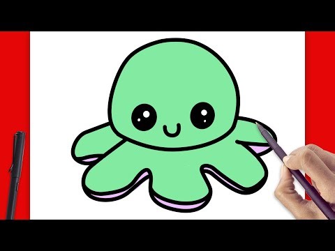 HOW TO DRAW A CUTE OCTOPUS KAWAII step by step, EASY