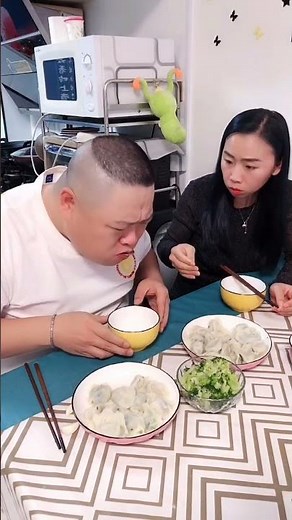 Whose dumplings are stuffed entirely with coins?! #FunnyCouple #FunnyVideos #HilariousFamily