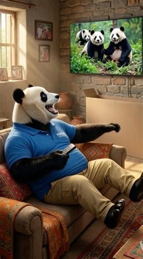 Panda buy his new tv ☺️ #viral #panda #trending #trendingshorts #animation #shorts #ytshorts #art