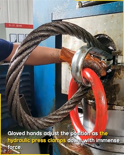 Steel Rope Secured with Hydraulic Press. #SteelWork #HydraulicPress | Fun club