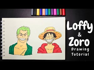 How to Draw Luffy & Zoro | Easy One Piece Anime Drawing Tutorial #onepiecefanart