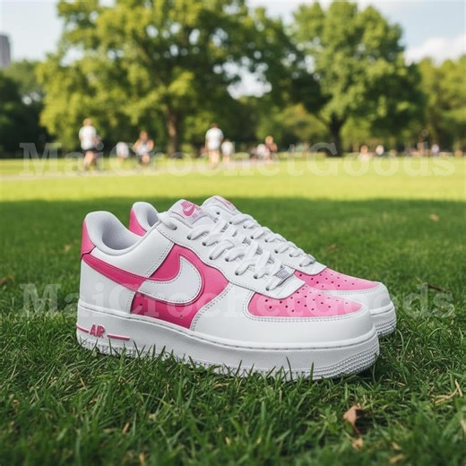 Custom Hand-painted Pink Air Force One Sneakers, Soft Girl Style - Etsy