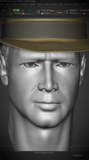 The Detailed Process of Sculpting Harrison Ford #3dmodeling #shorts #harrisonford #usa