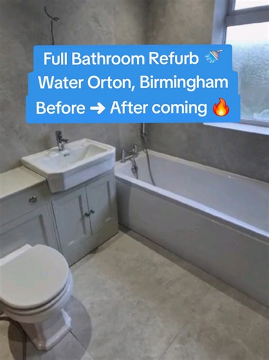 Full bathroom refurb in Water Orton 🚿 This one needed a full refresh — watch the transformation 👀 #BathroomRenovation #UKRenovation #HomeImprovement #BeforeVsAfter #TradesTok
