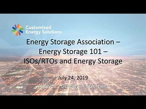 Storage 101: ISO and RTO Markets