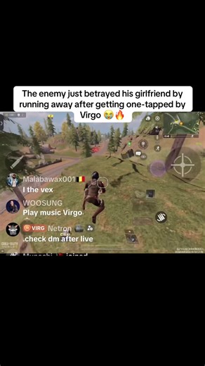 The enemy just betrayed his girlfriend by running away after getting one-tapped by Virgo 😭🔥@Virgo🦅 #virgo #😂😂 #codmobileclips🔥 #funnyclips #clips