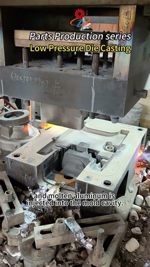 Low pressure die casting process for producing aluminum parts #aluminumcasting #foundry #diecasting