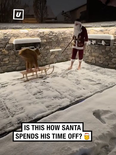 Santa Claus Enjoys a Refreshing Pool Day