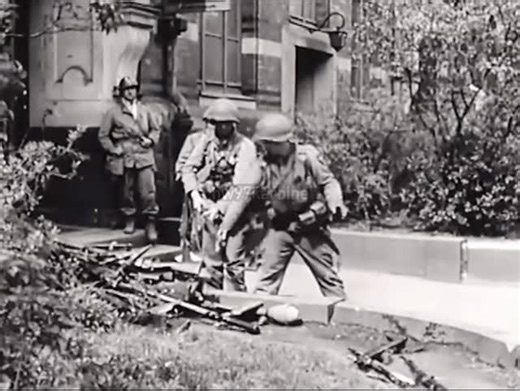 Kriegsbilder on Instagram: "US troops destroying German small arms captured in Leipzig in April 1945"
