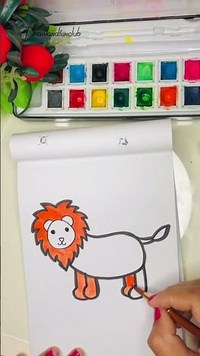 How to Draw a Lion: Easy Step-by-Step Tutorial 🦁✏️ Quick Art Tutorial #satisfying short