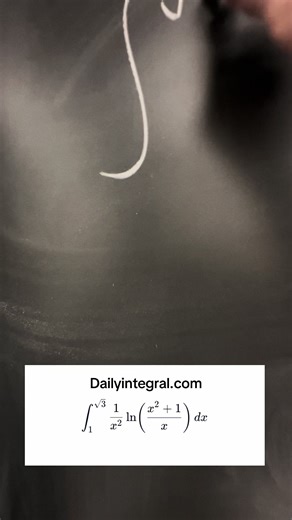 Daily Integral 45: Use logorithmn properties to split this integral in two and distribute. Double by parts is needed for this problem. Distribute the negative sign for the second integral after by parts before integrating as I corrected my mistake at the end with the sign convention. After completing by parts for both add up all the terms together to get the final answer which is equivalent to 0.31 rounded. #dailyintegral #integral #calculus