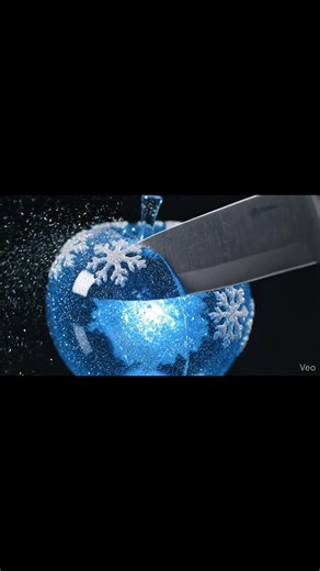 A mesmerizing blue glitter apple slices open to reveal sparkling fantasy inside🩵 Pure ASMR #shorts