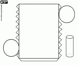 Cylinder with a circle as base coloring page printable game