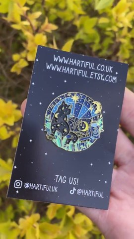 Black Cat Astrology Enamel Pin | Crystals, Horoscope Witchy Gift - Etsy