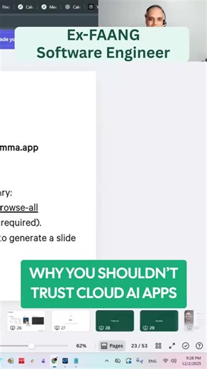Become a Software Engineer on Instagram: "hot take: stop trusting AI apps with your data 🔥⁣ ⁣ Leland AI instructor breaks it down - these companies WILL use your stuff. Google? Facebook? they already did it⁣ ⁣ protect yourself: run local models with LM Studio. yeah it's slower but your data stays on YOUR computer⁣ ⁣ don't get fired over AI compliance issues. do it right or don't do it at all⁣ ⁣ #softwareengineering #AI #dataprivacy #coding #tech #cybersecurity"