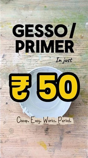 DIY Gesso/Primer at Home | Stop Wasting Money on StoreBought Gesso🤑#diy #homemadegesso #shorts #art