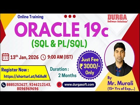 ORACLE 19c Online Training @ DURGASOFT