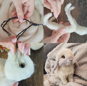The creation of a needle felted bunny ! 🧵🐰 | Simple