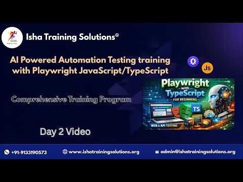 Playwright JS/TS Day 2 video on 25th March 2026. Call/WhatsApp us on +91-9133190573 to enroll.
