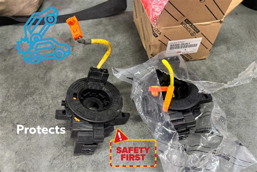 Why Squib Problems Are the Leading Cause of SRS Faults in Toyota Vehicles????? The squib, also known as the airbag clock spring, is one of the most crucial but commonly overlooked components of a vehicle’s airbag system, especially in many Toyota models. It sits inside the steering wheel assembly and allows electrical signals to pass through while the wheel turns left or right. Over time, the squib can develop issues due to: • Continuous steering movement, which stresses the ribbon wiring inside