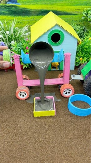 😱 Real Working Mini Tractor Making Cement Pillar | Amazing DIY Construction Machine 🚜 #shorts