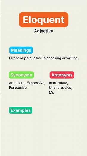 Become ELOQUENT: Speak with Clarity & Impact (Vocabulary Word) #shorts