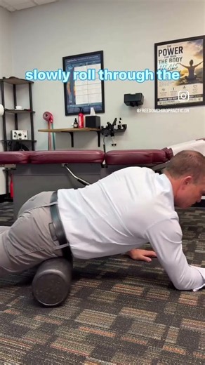 Sit all day, tight hips, lower back pain, Foam roll the hip flexors. Dr. Dan from Lake Geneva, WI.