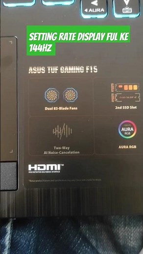 Cara setting 144Hz Display Rates Asus TUF Gaming F15