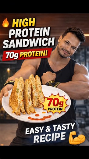 🔥Gain Recipe70g Protein High-protein Sandwich | Easy Muscle 💪