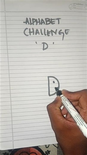 Drawing challenge letter 🔠 #art #drawing #challenge #d #viral #shorts #letter #paint #trending