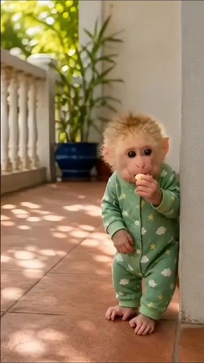 Naughty Bon Bon Monkey Caught Stealing Her Little Sister's Egg! 🥚😂#bonbon #trynottolaugh#funnyvideo