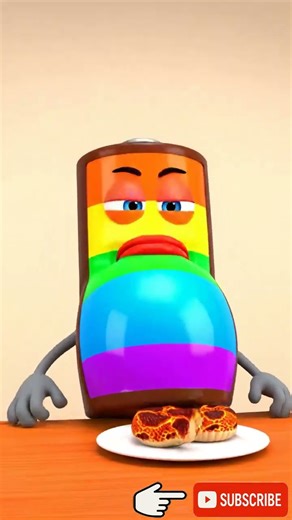 Rainbow Battery Mukbang a lava colored South American python - Funny Transformations #shorts