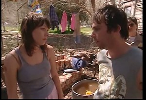 Charlie and the waitress on "Reno 911"