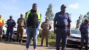 MEC Wessels Morweng responsible for the Department of Community Safety and Transport Management arrives at the N12 Border between North West and Gauteng for the interprovincial joint law enforcement operation ahead of the Road Safety Festive Season Campaign Activation. The MEC will join the Transport Minister, Barbara Creecy together with the MEC for Public Works and Roads, Elizabeth Mokua and the Gauteng MEC for Roads and Transport Kedibone Diale- Tlabela for the Activation. | Department of Com
