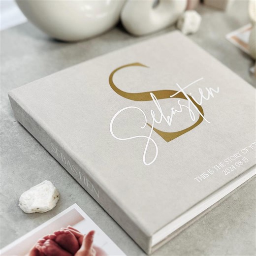 Personalized Baby Memory Book, Modern First Year Keepsake - Etsy Nederland