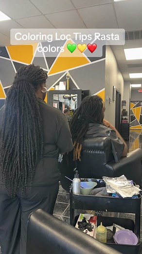 Coloring Loc Tips Rasta Colors 💚💛❤️