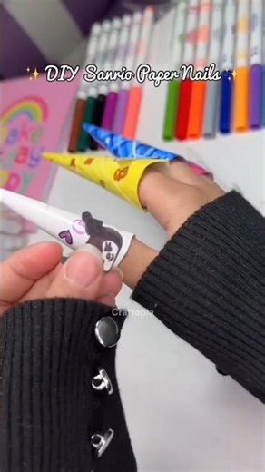 💅DIY Paper Nails !? #sanrio #cutecrafts #papercraft #diycrafts #diy #crafts