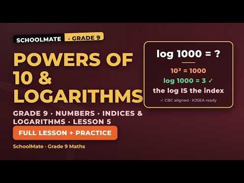 Powers of 10 & Common Logarithms | Grade 9 CBC Mathematics — Lesson 5