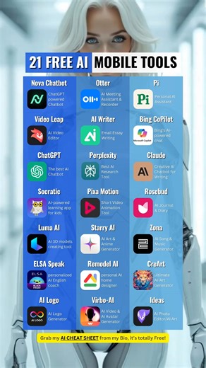 Discover the power of AI with these useful AI apps that boost productivity, enhance creativity, and simplify your life—whether it's for writing, editing, designing, learning, or automating tasks. Explore tools like ChatGPT, Grammarly, Notion AI, Canva, Jasper, Copy.ai, Runway ML, Otter.ai, Synthesia, and more. Perfect for students, professionals, and creators alike, these apps save time and deliver smarter results. #AItools #UsefulAI #ProductivityApps #ChatGPT #AIapps #AIAssistant #ArtificialInt