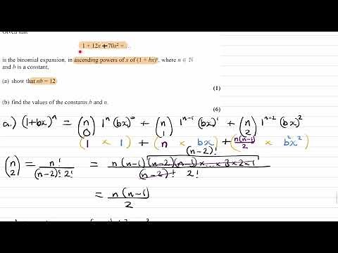 Binomial Expansion Exam Questions - A Level Maths - Edexcel Pure Year 1 - Q15 (level 3)